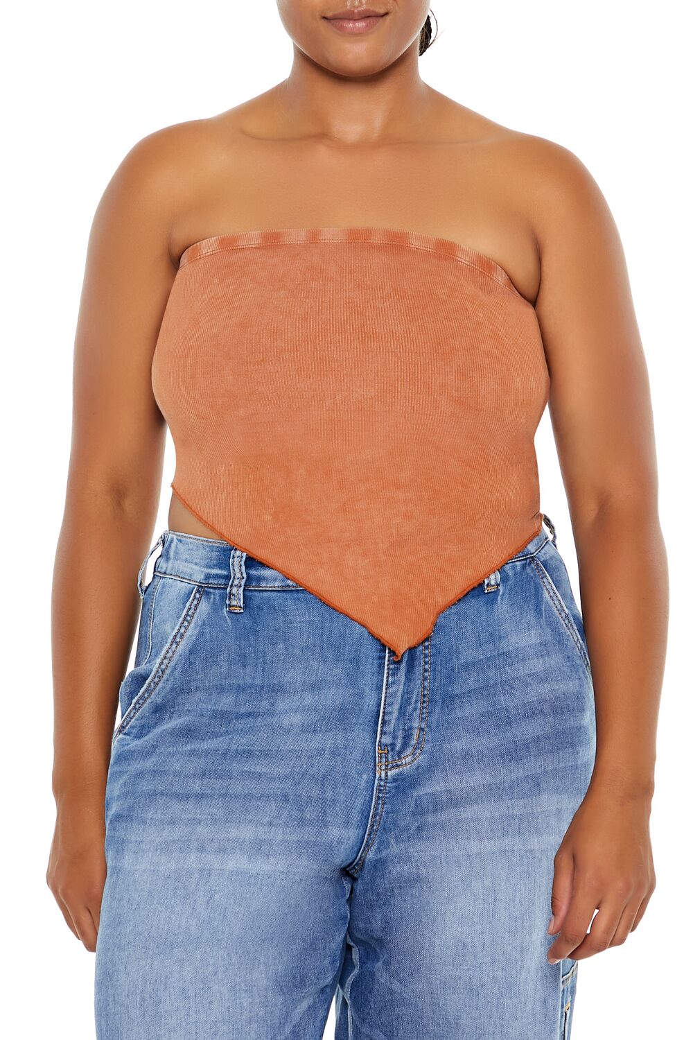 Plus Size V-Hem Tube Top