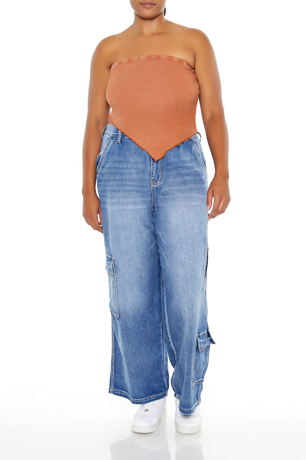 Plus Size V-Hem Tube Top - Image 2