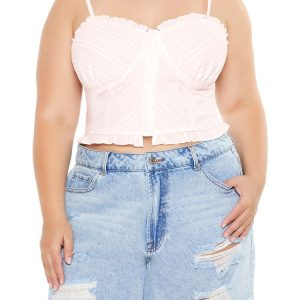Plus Size Striped Cropped Cami