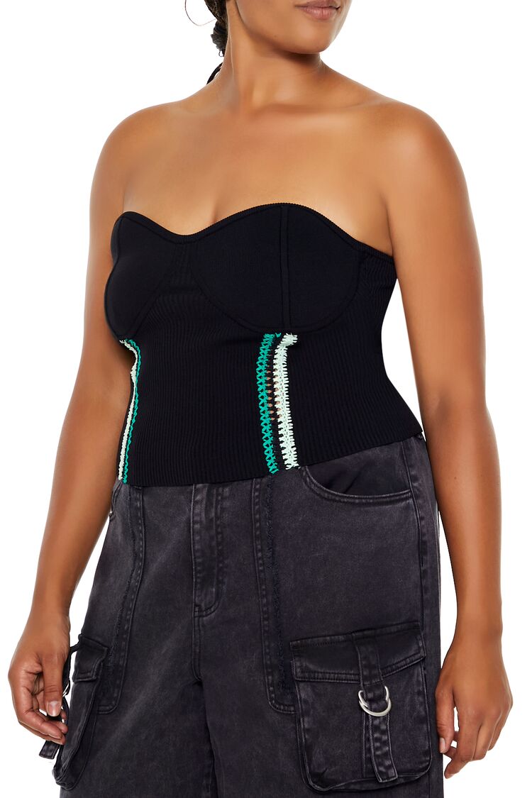 Plus Size Embroidered Tube Top - Image 4