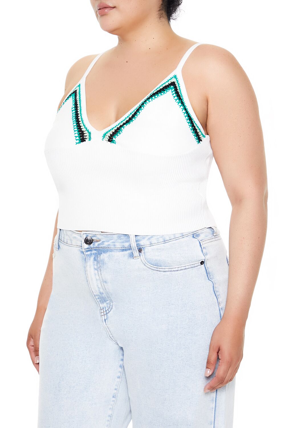 Plus Size Embroidered Sweater-Knit Cami - Image 4