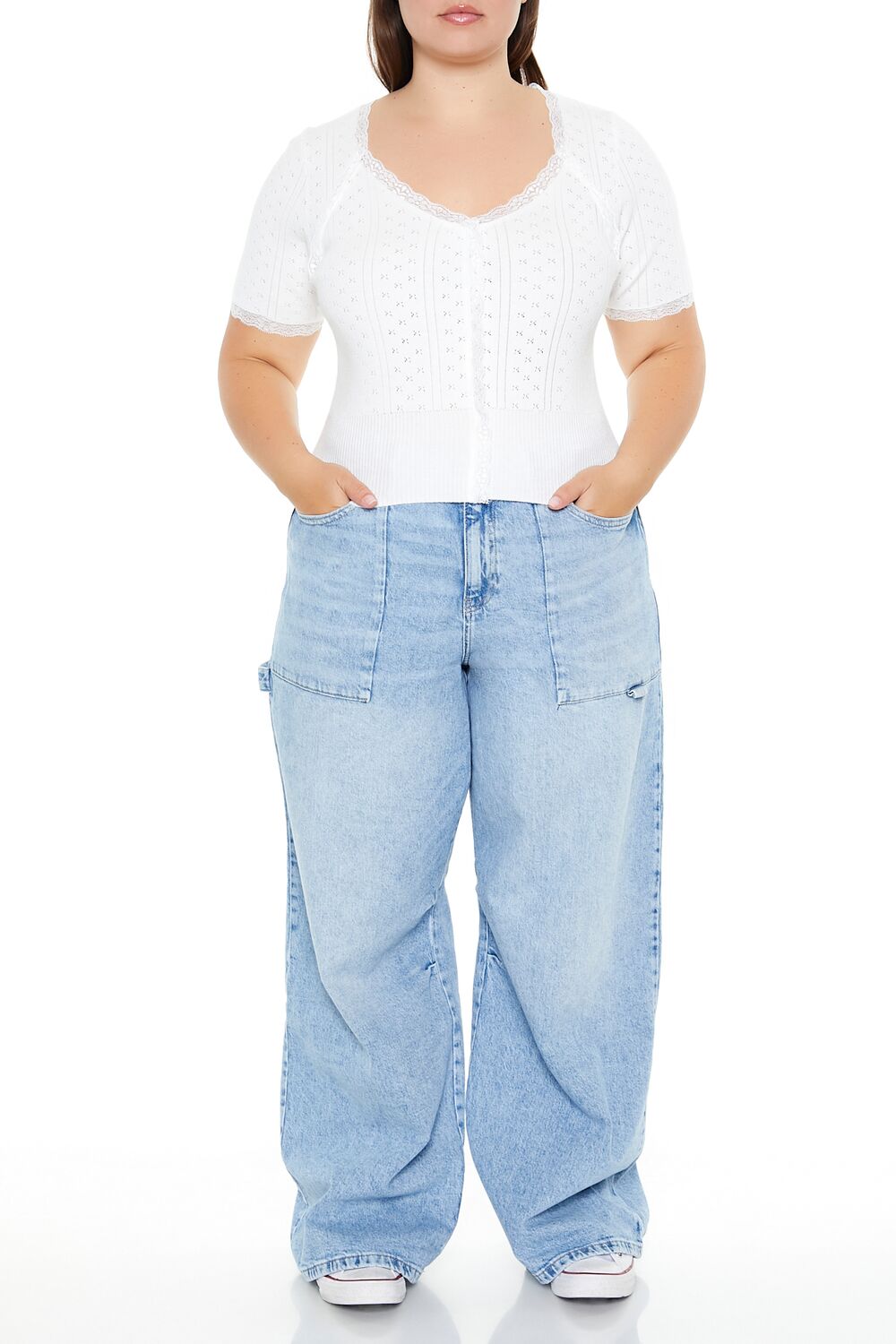 Plus Size Sweater-Knit Crop Top - Image 2