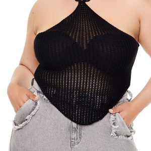 Plus Size O-Ring Sweater-Knit Cami