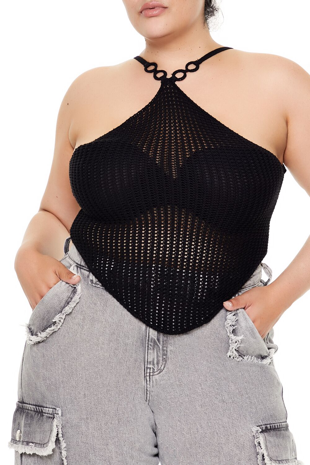 Plus Size O-Ring Sweater-Knit Cami
