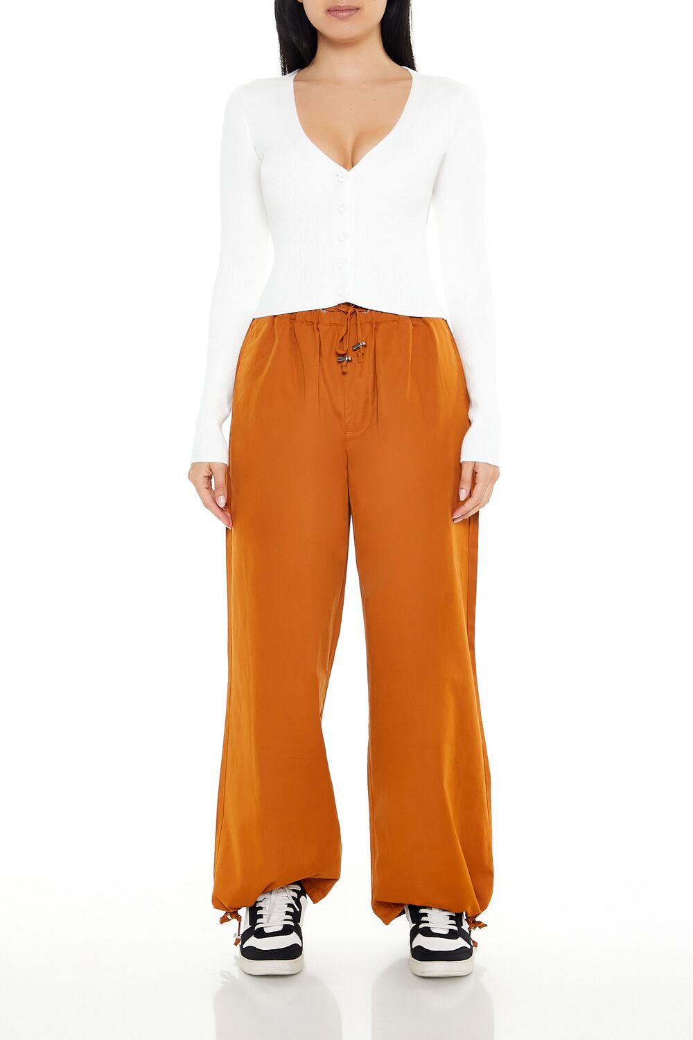 Fitted Rib-Knit Cardigan Sweater - Image 2