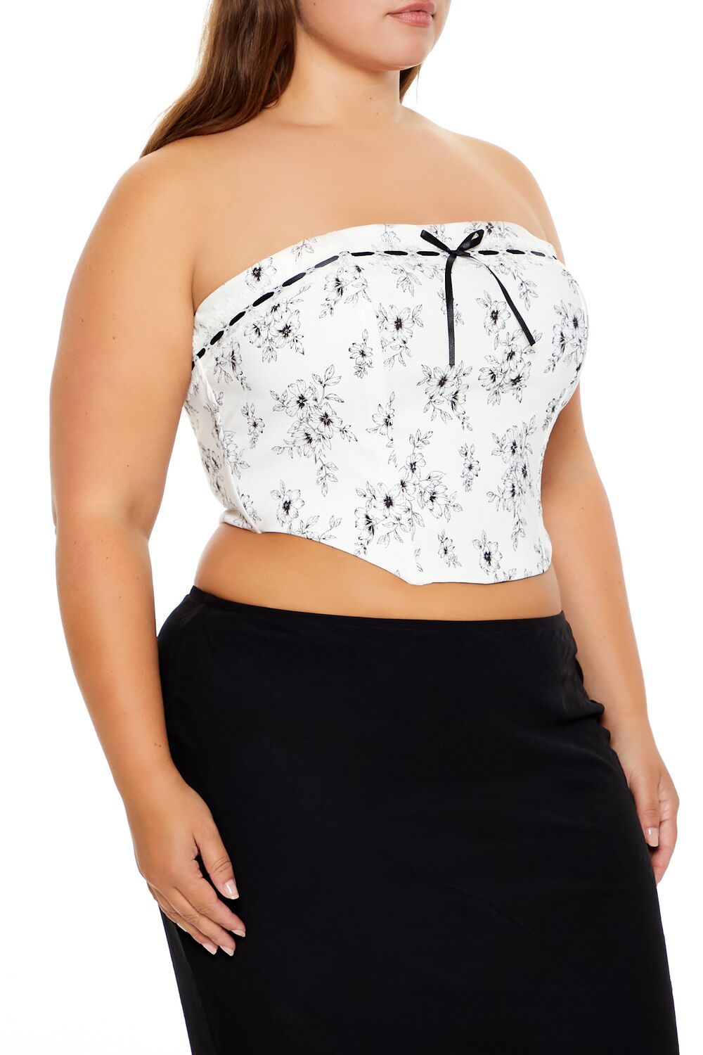 Plus Size Floral Print Tube Top - Image 4