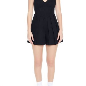 Pleated Bustier Cami Romper