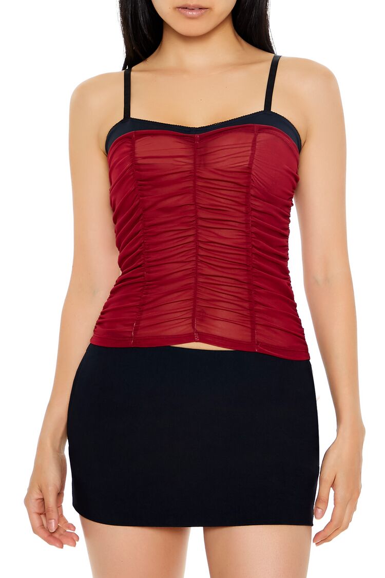 Ruched Mesh Colorblock Cami - Image 14
