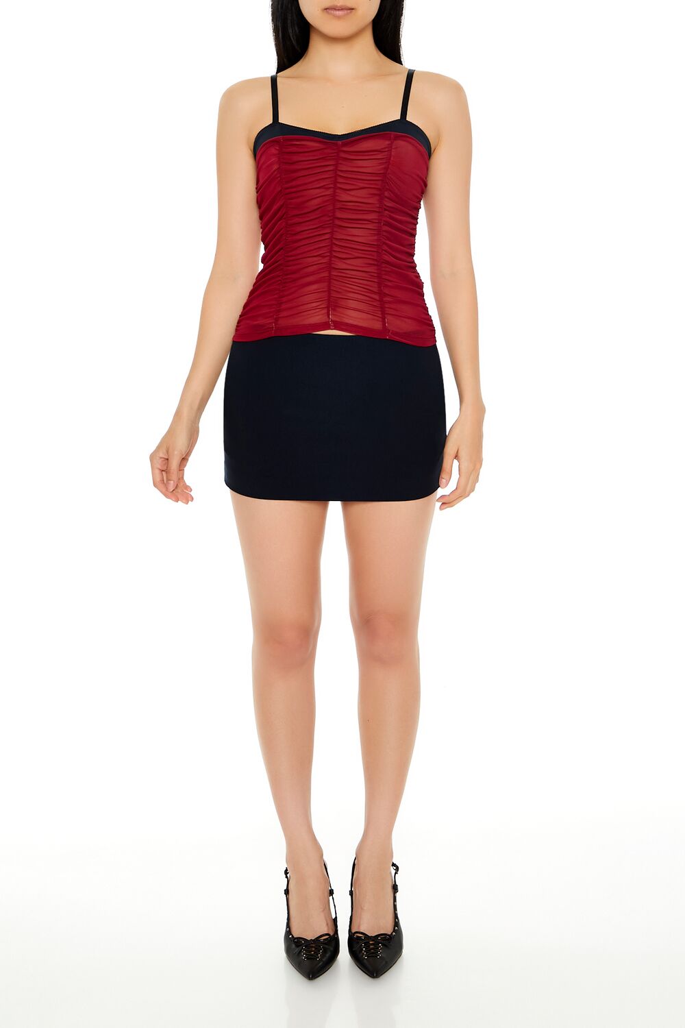 Ruched Mesh Colorblock Cami - Image 15