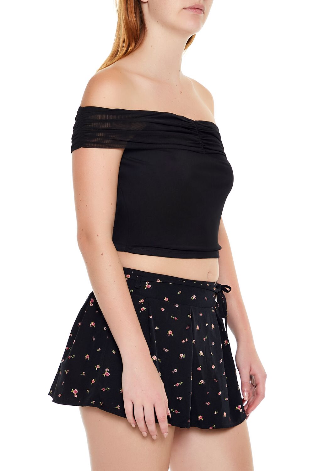 Mesh Off-the-Shoulder Crop Top - Image 4