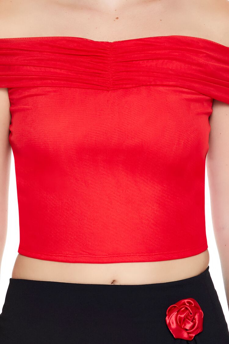 Mesh Off-the-Shoulder Crop Top - Image 8