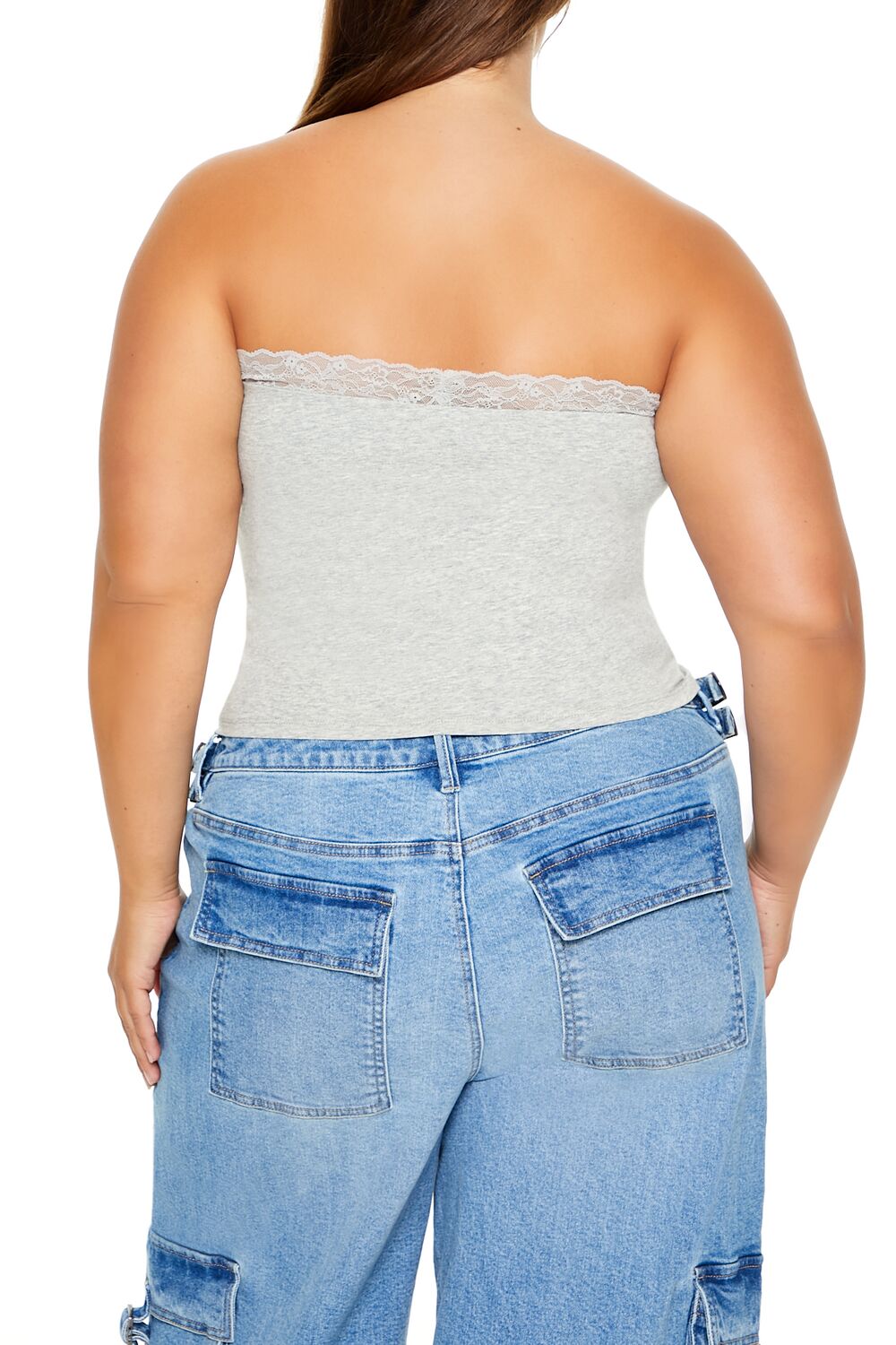 Plus Size Embroidered Bow Tube Top - Image 5