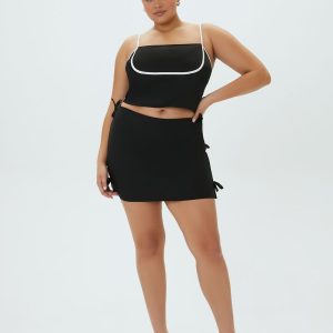 Plus Size Bow Mini Skirt