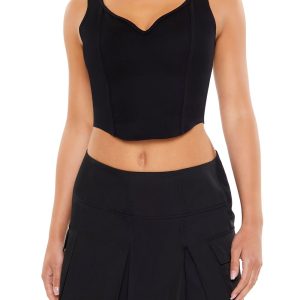 Ponte Knit Corset Crop Top