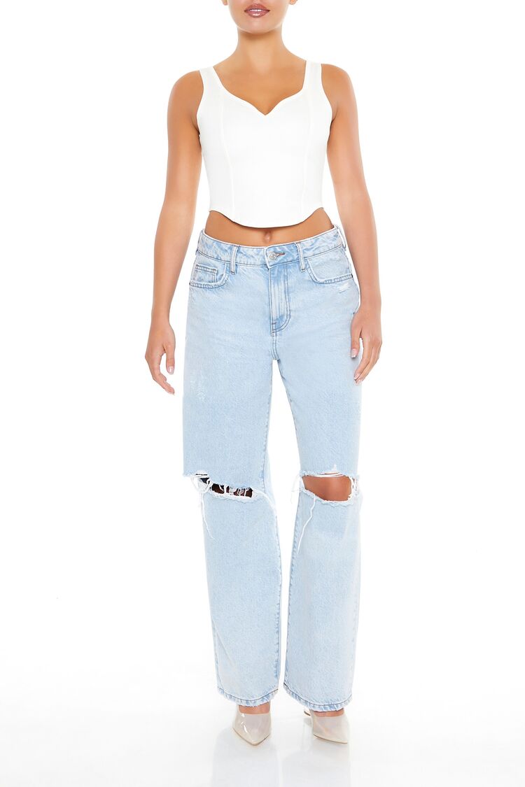 Ponte Knit Corset Crop Top - Image 9