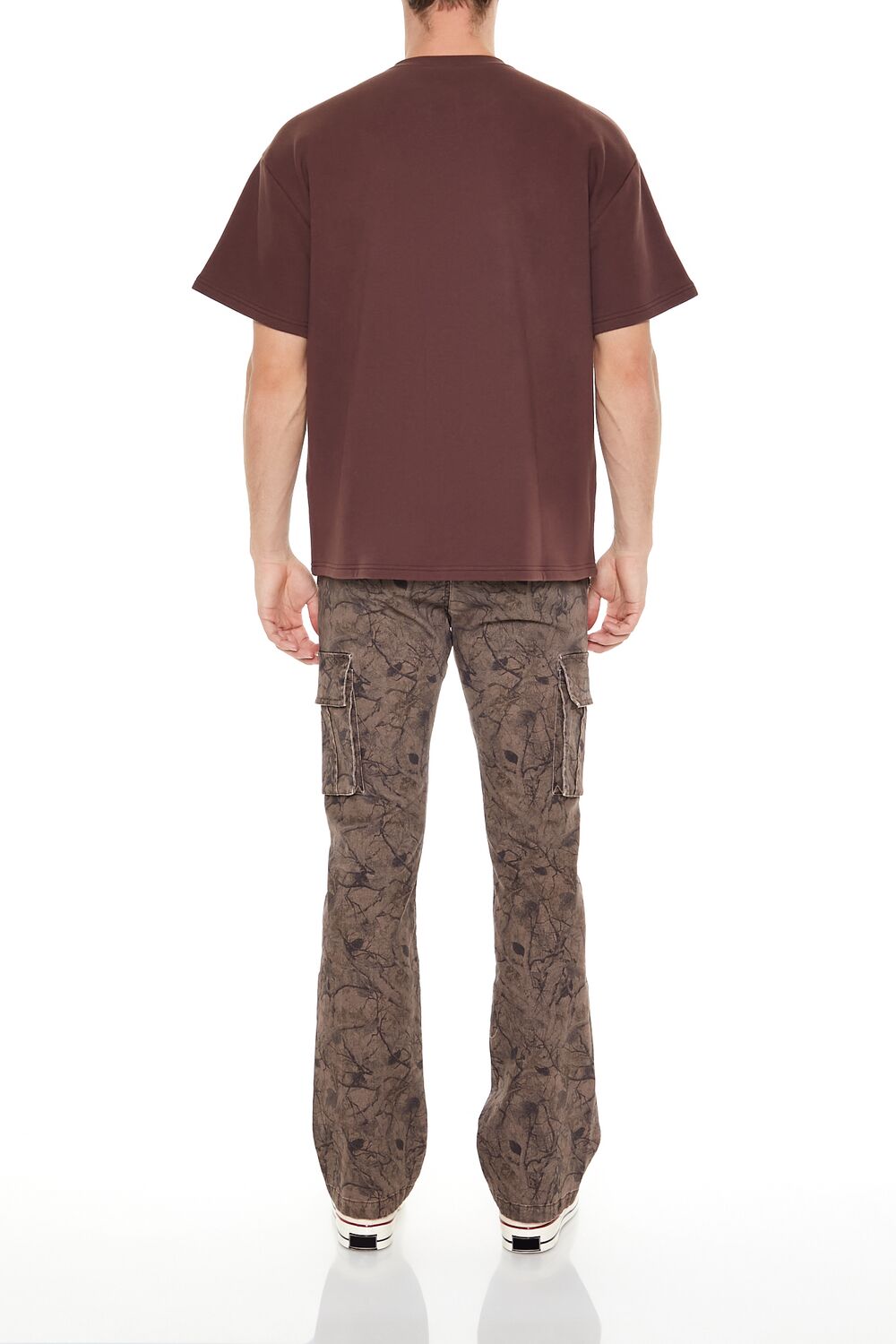 Slim-Fit Leaf Print Cargo Pants - Image 4