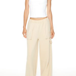Fleece Wide-Leg Utility Pants