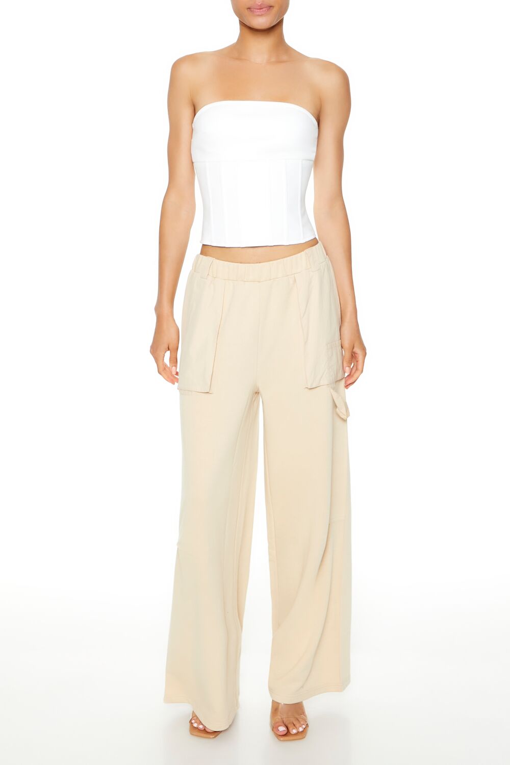 Fleece Wide-Leg Utility Pants
