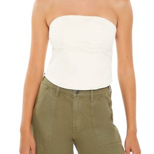 Strappy Twill Tube Top