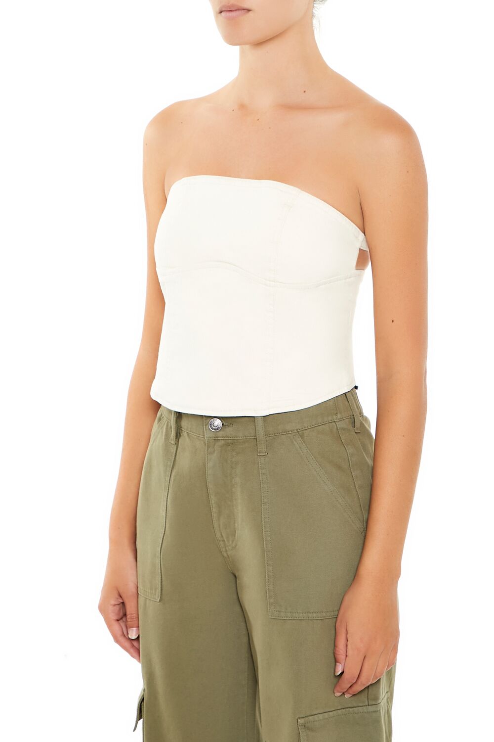Strappy Twill Tube Top - Image 4