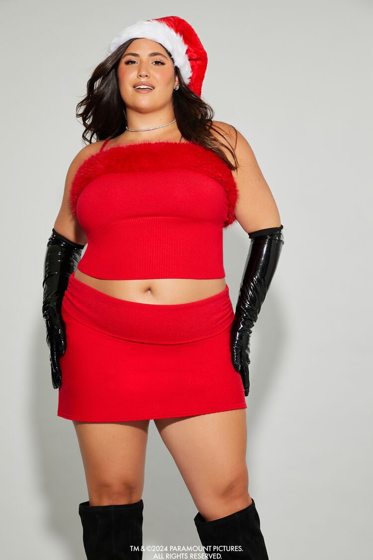 Plus Size Mean Girls Faux Fur Sweater-Knit Cami