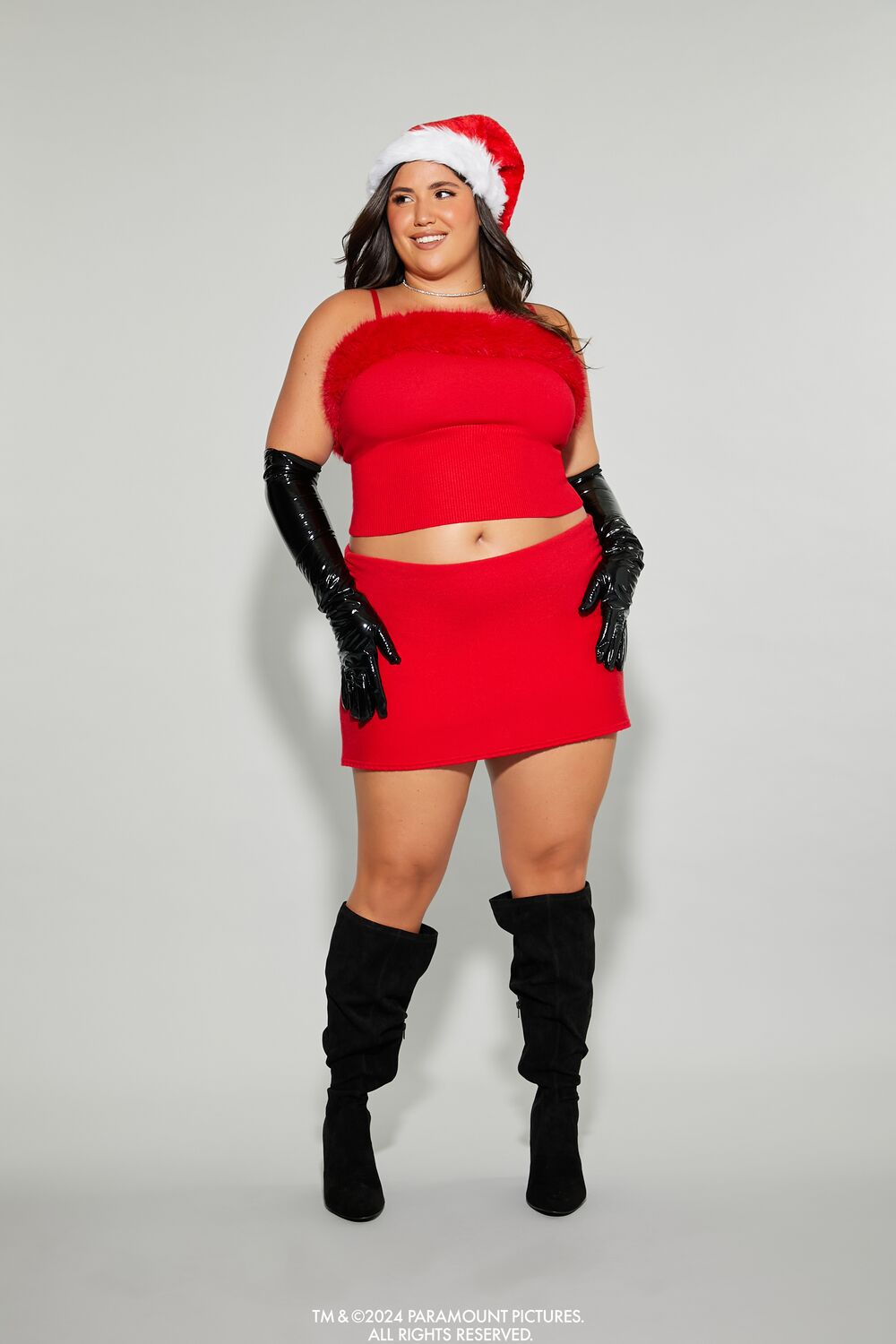 Plus Size Mean Girls Faux Fur Sweater-Knit Cami - Image 2