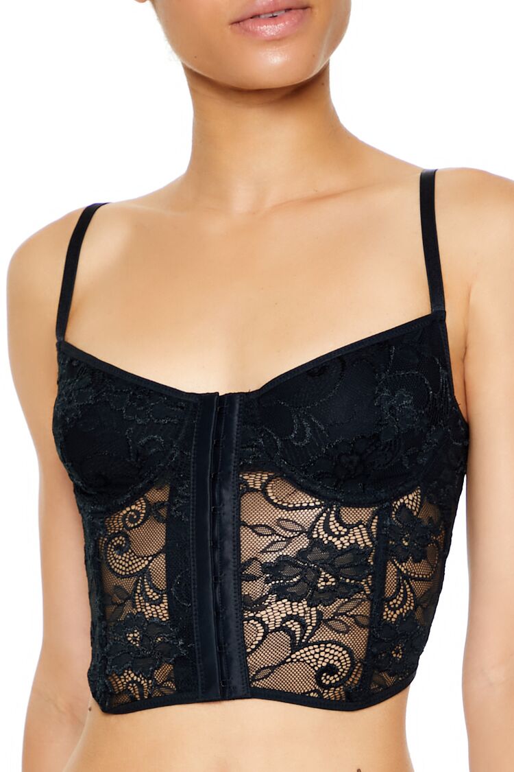 Sheer Lace Underwire Corset Bra - Image 2