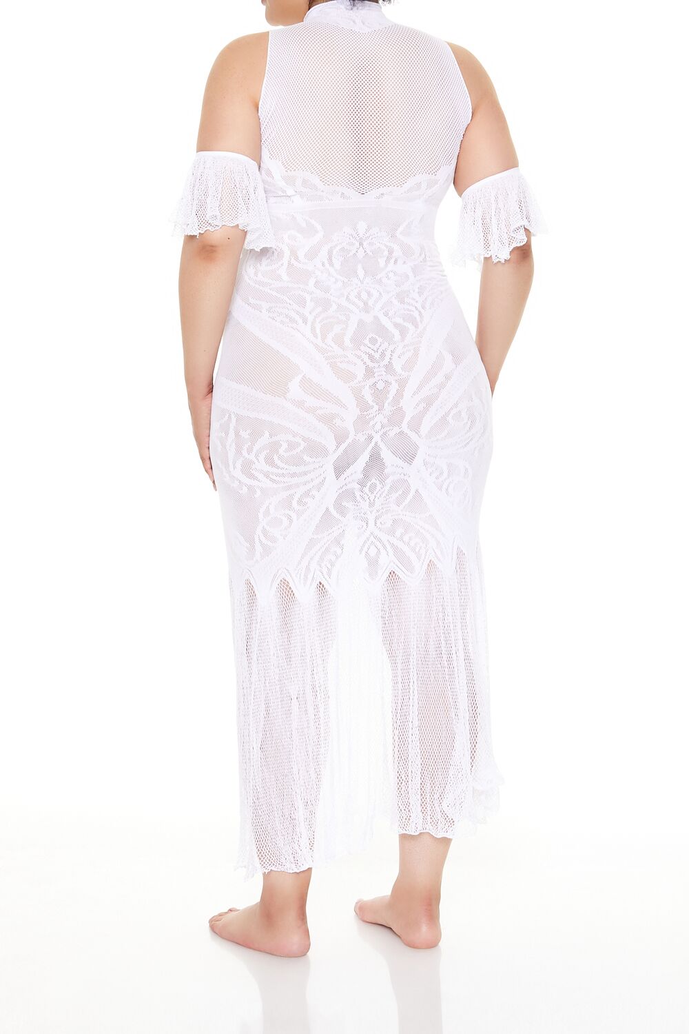 Plus Size Fishnet Lingerie Dress - Image 4