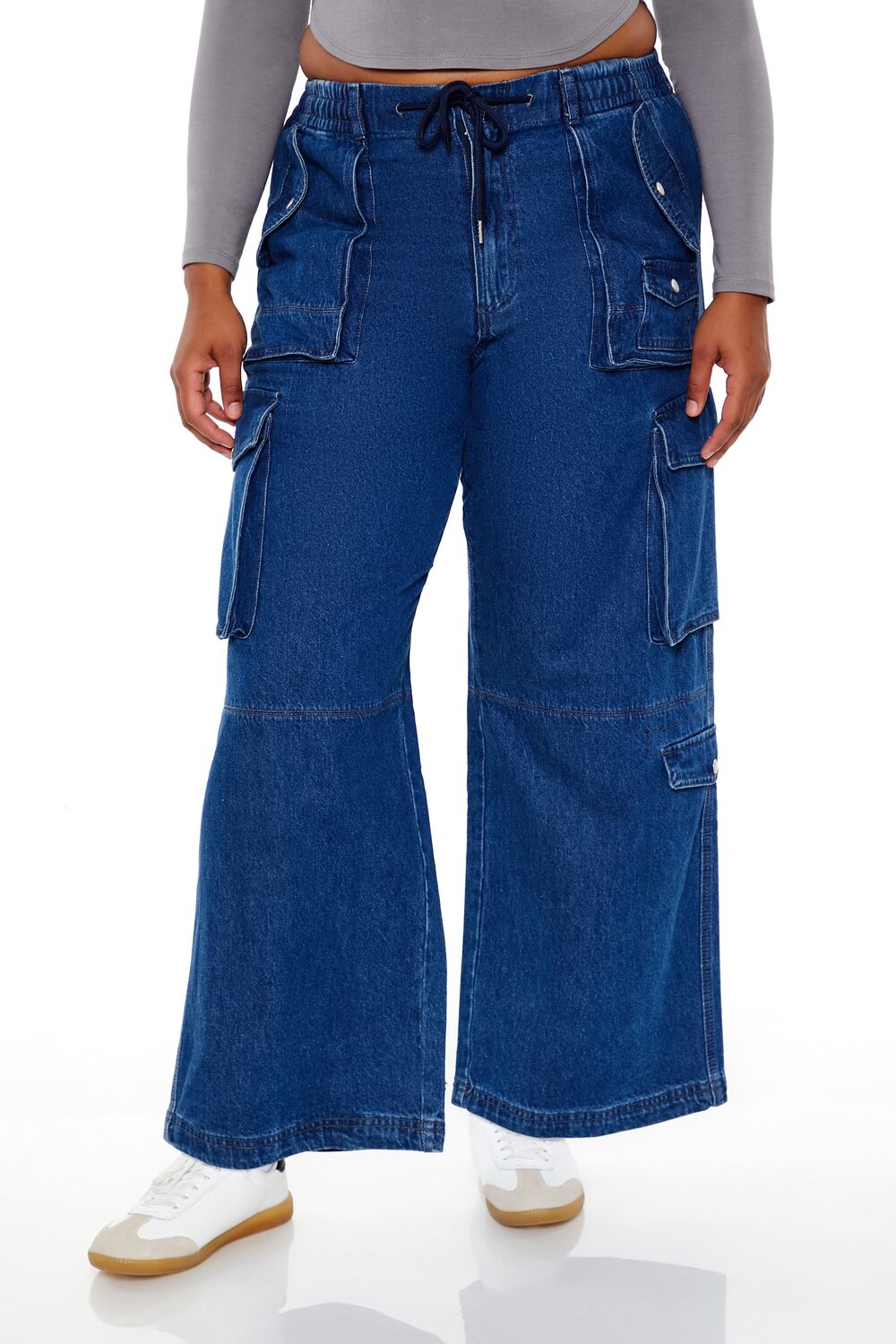 Plus Size Mid-Rise Cargo Jeans - Image 2