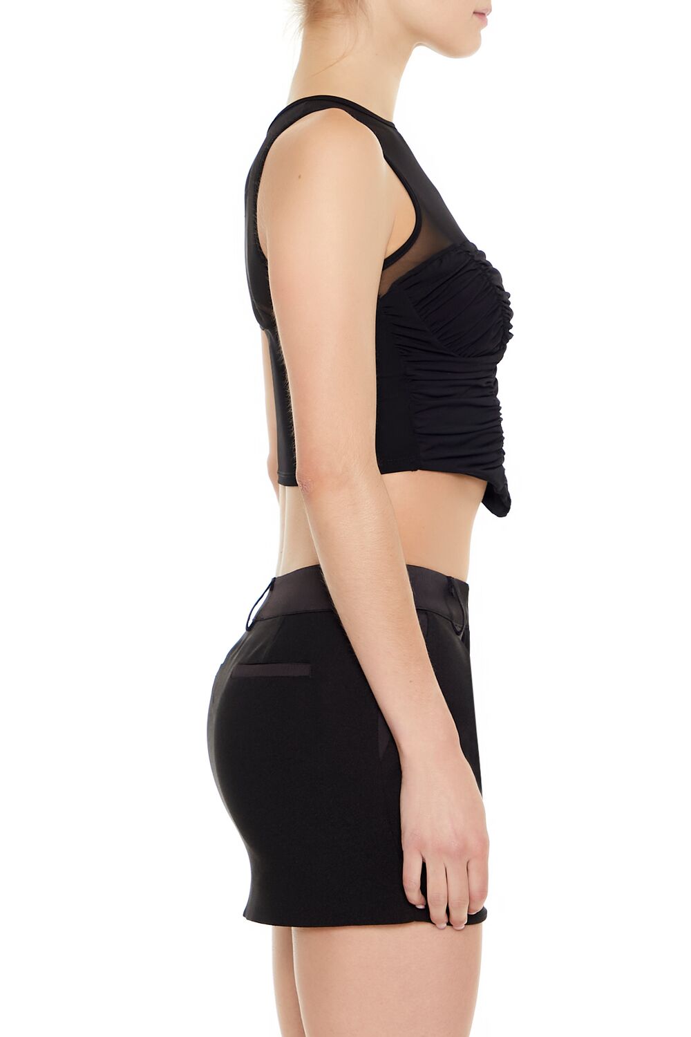 Ruched V-Hem Crop Top - Image 5