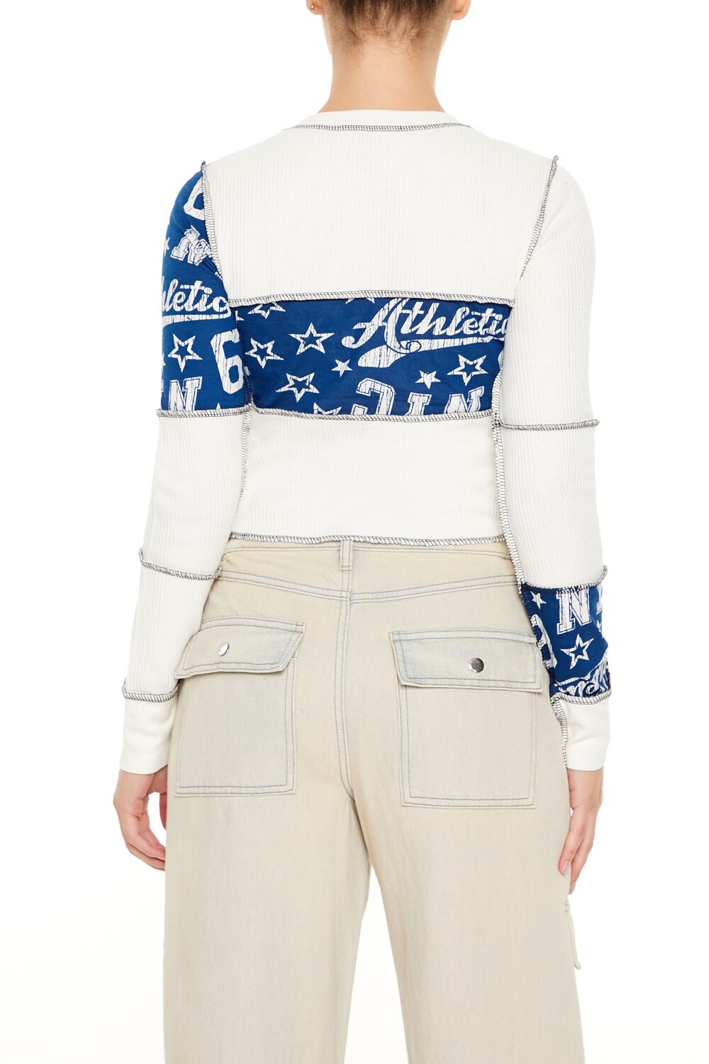 Colorblock Split-Neck Crop Top - Image 5