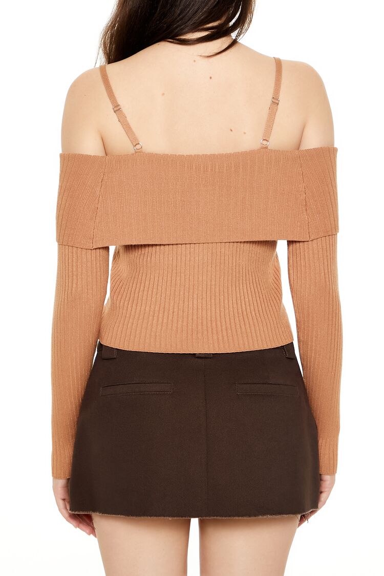Open-Shoulder Sweater-Knit Crop Top - Image 5