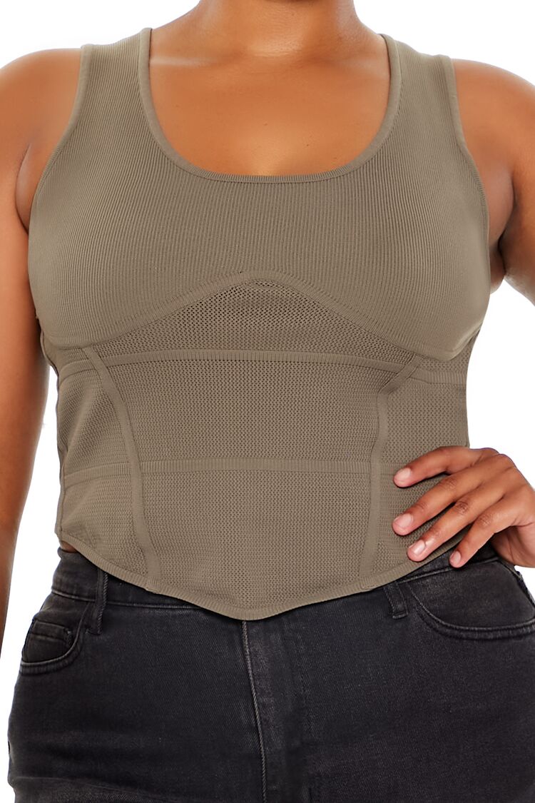 Plus Size Sweater-Knit Corset Tank Top - Image 8
