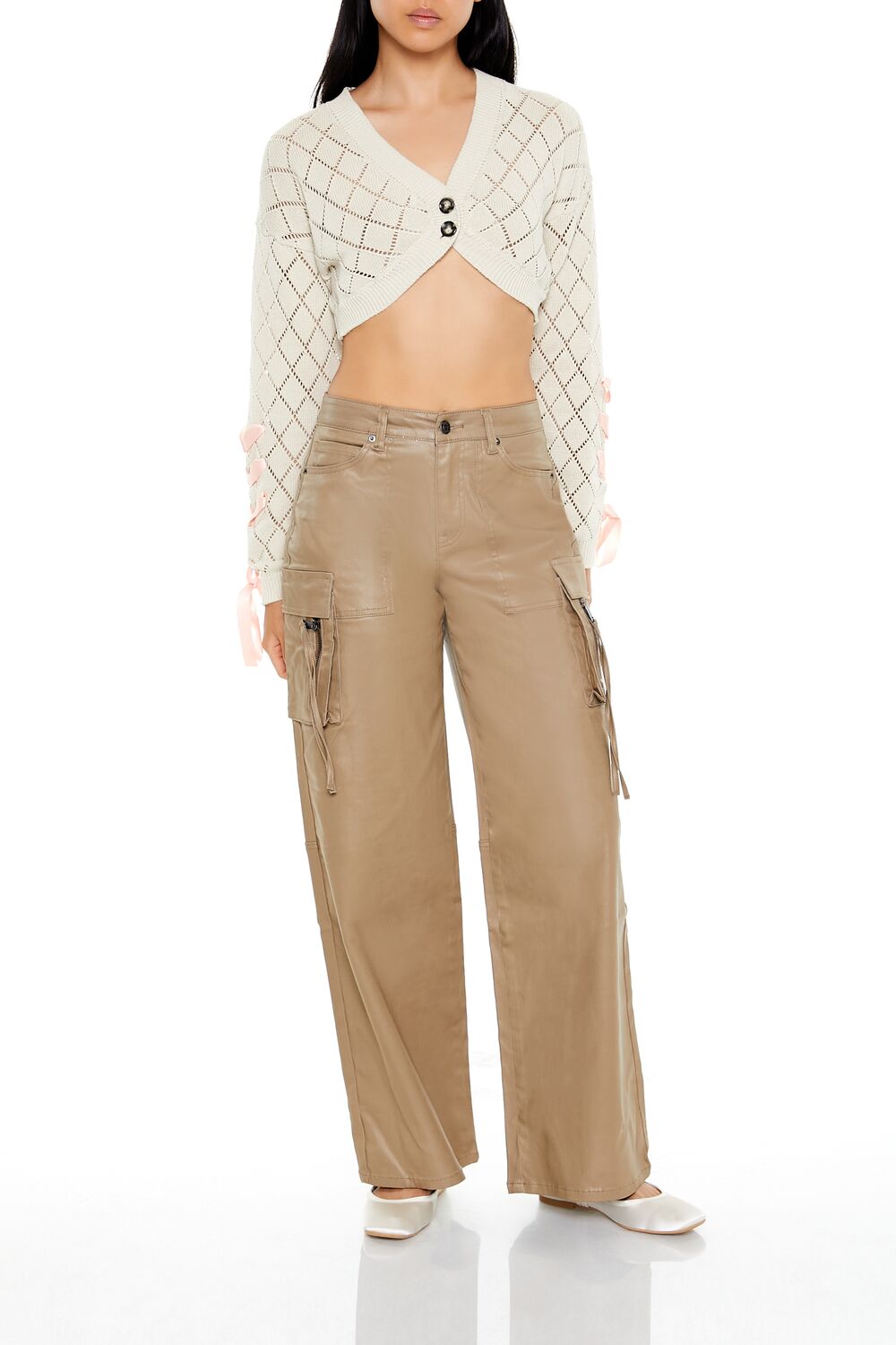 Ribbon Bow Cardigan Sweater - Image 2