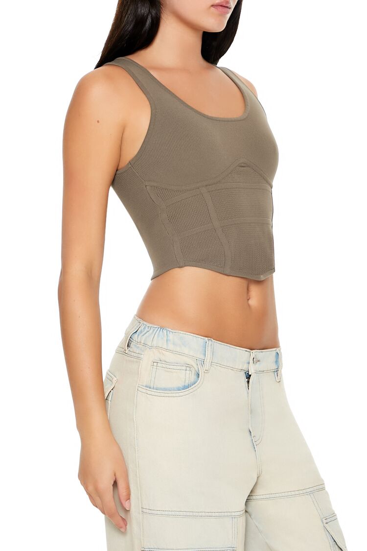 Sweater-Knit Corset Tank Top - Image 5