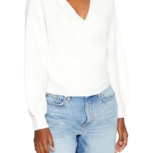 Drop-Sleeve Wrap Sweater