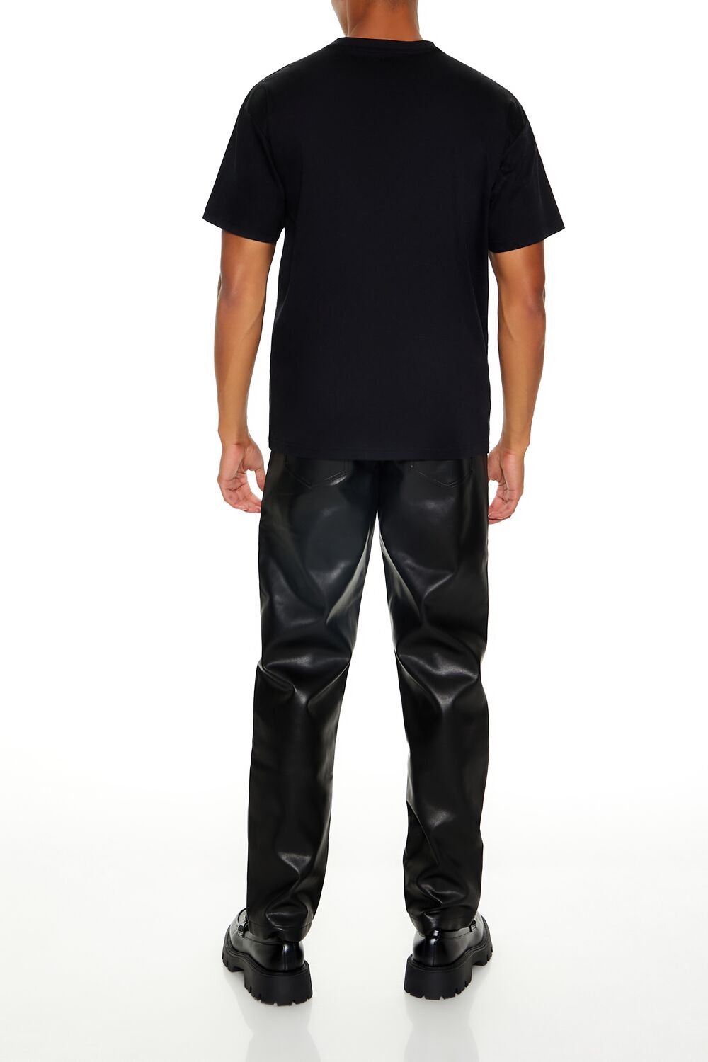 Split Face Faux Leather Pants - Image 4