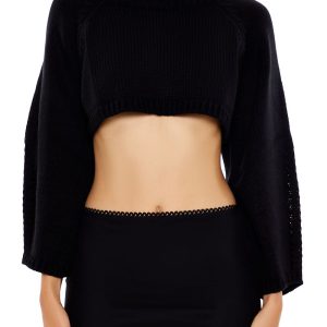 Open-Back Cropped Sweater