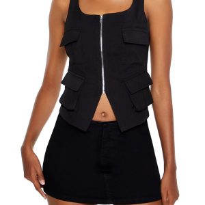 Cargo Split-Hem Crop Top