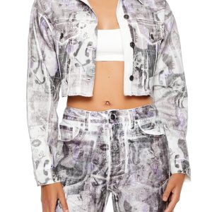Abstract Print Trucker Jacket