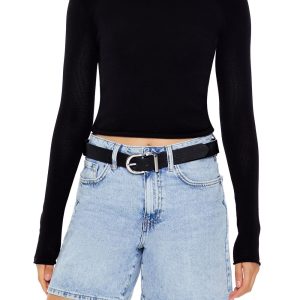 Cropped Boat-Neck Sweater