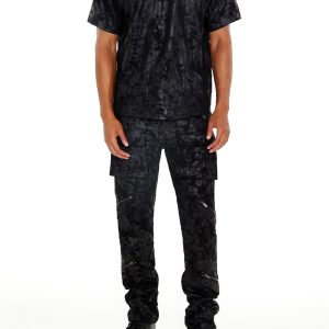 Textured Slim-Fit Mid-Rise Pants