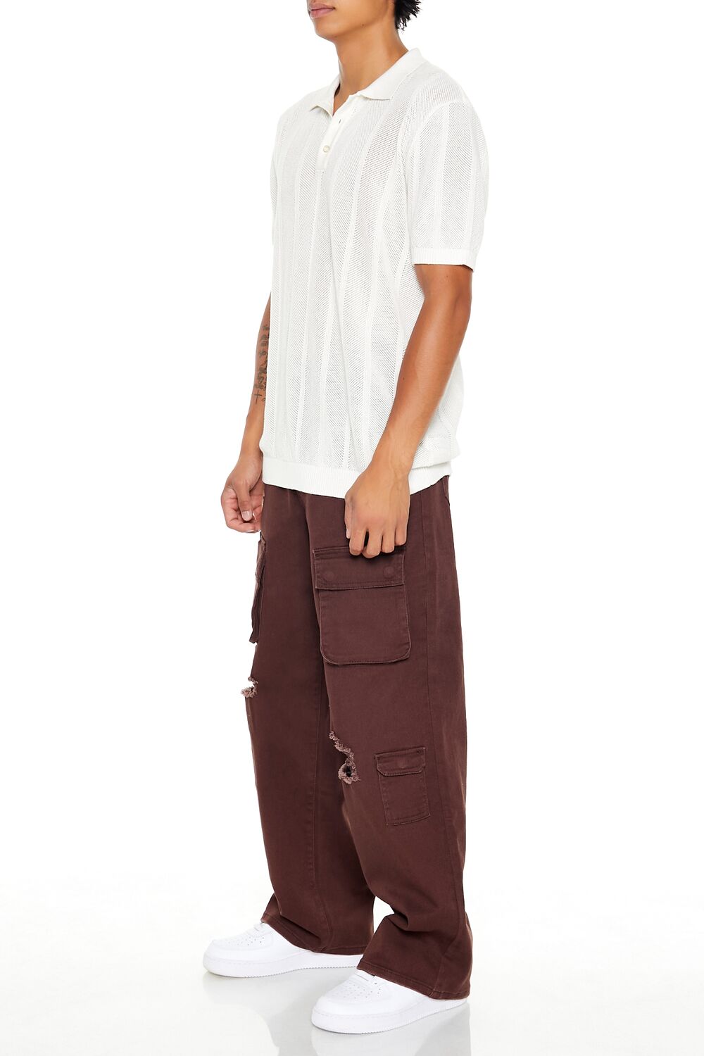 Distressed Mid-Rise Cargo Jeans - Image 3