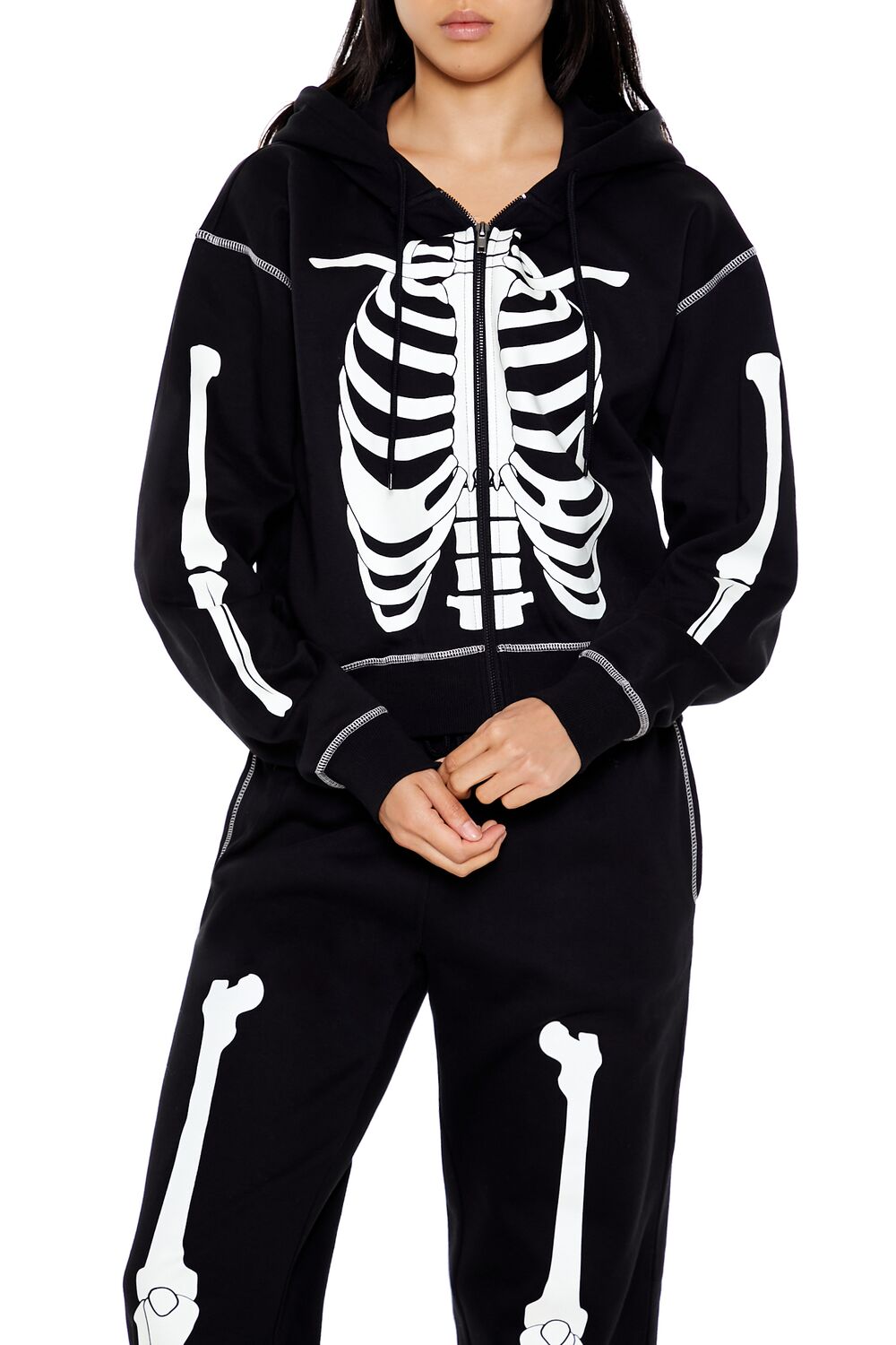 Skeleton Graphic Zip-Up Hoodie - Image 6