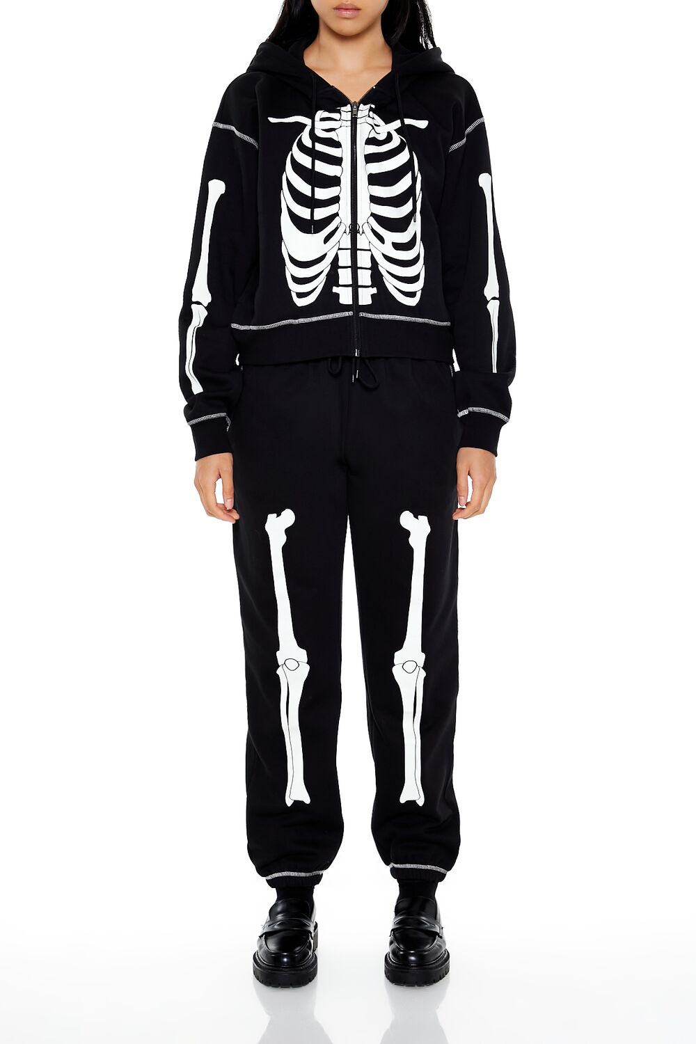 Skeleton Graphic Zip-Up Hoodie - Image 7