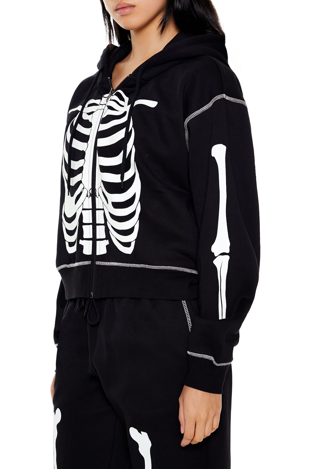Skeleton Graphic Zip-Up Hoodie - Image 9
