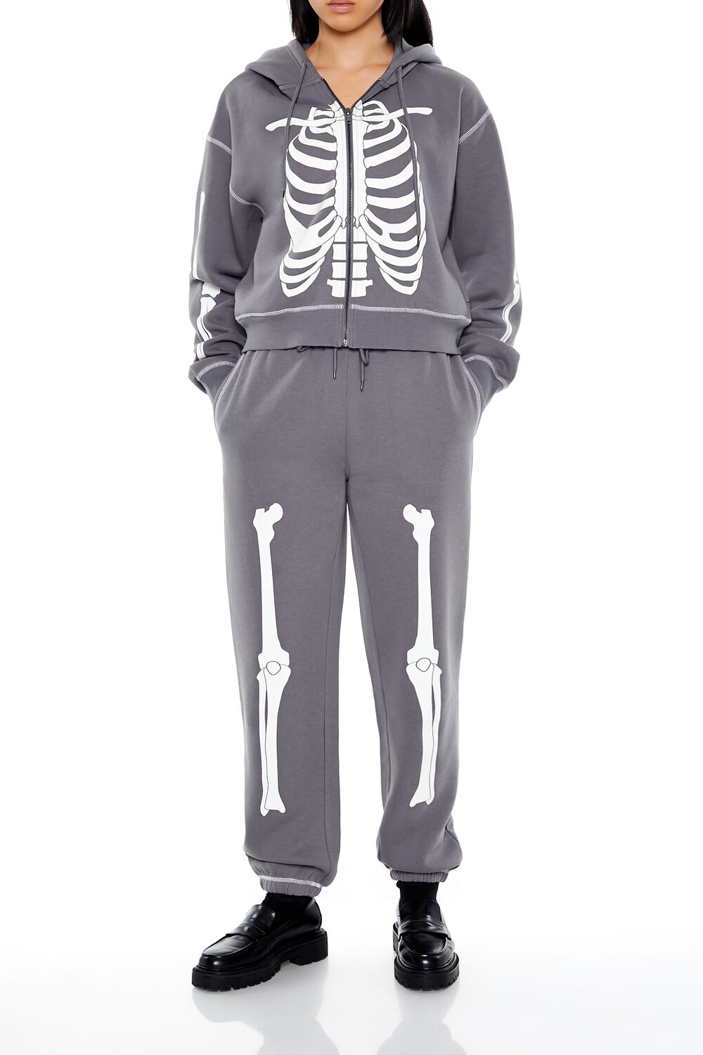 Skeleton Graphic Zip-Up Hoodie - Image 2