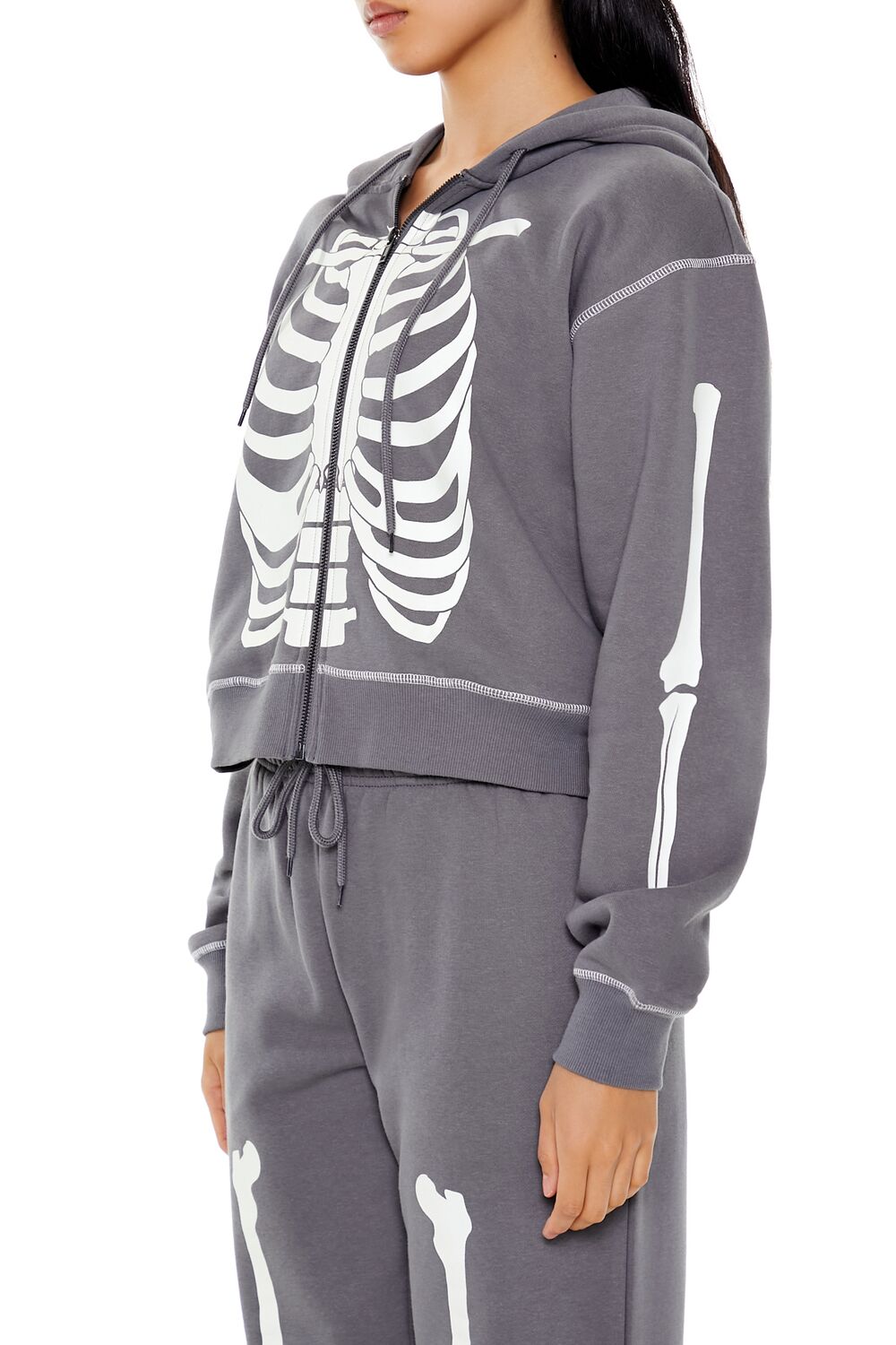 Skeleton Graphic Zip-Up Hoodie - Image 5