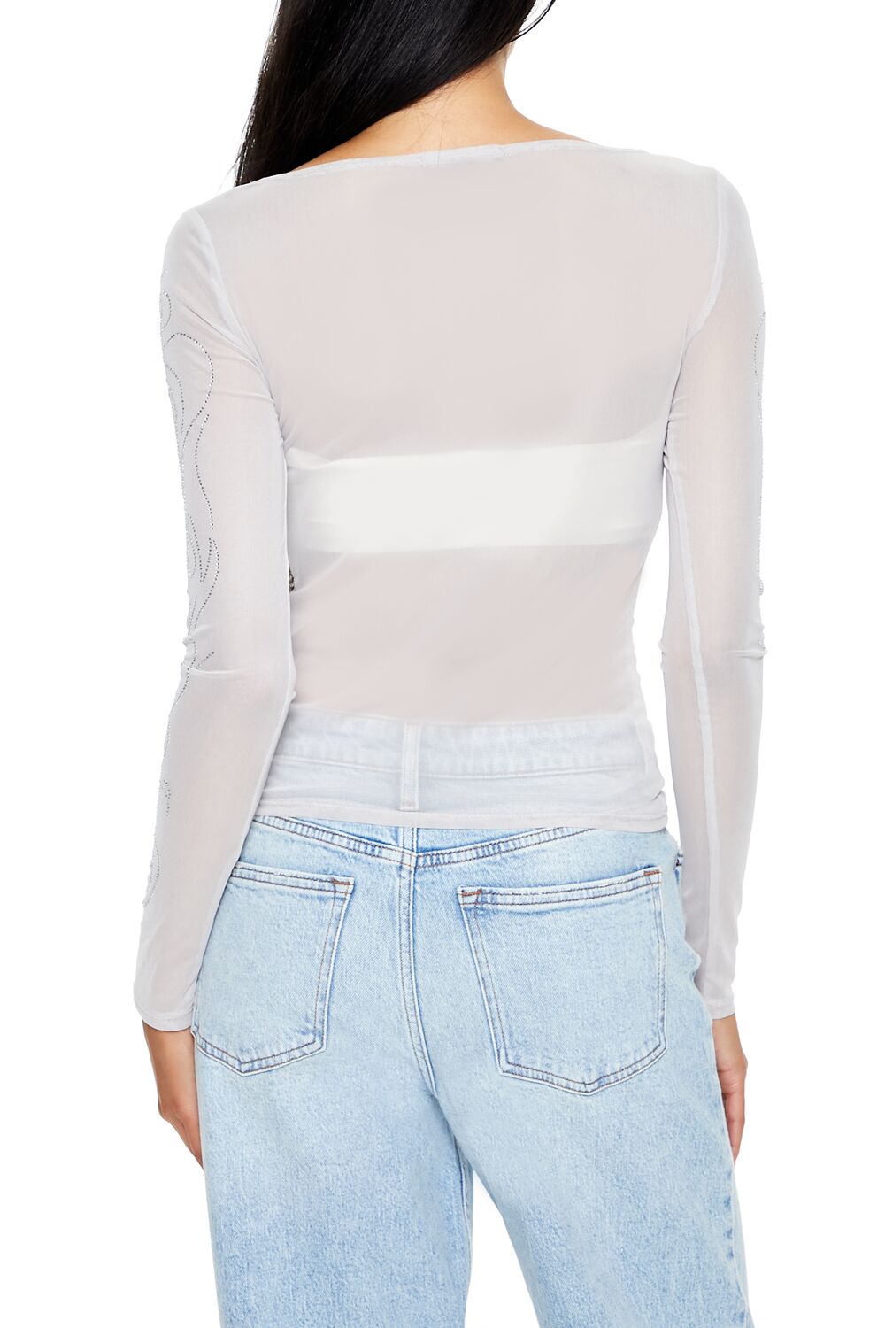 Mesh Rhinestone Flame Top - Image 5