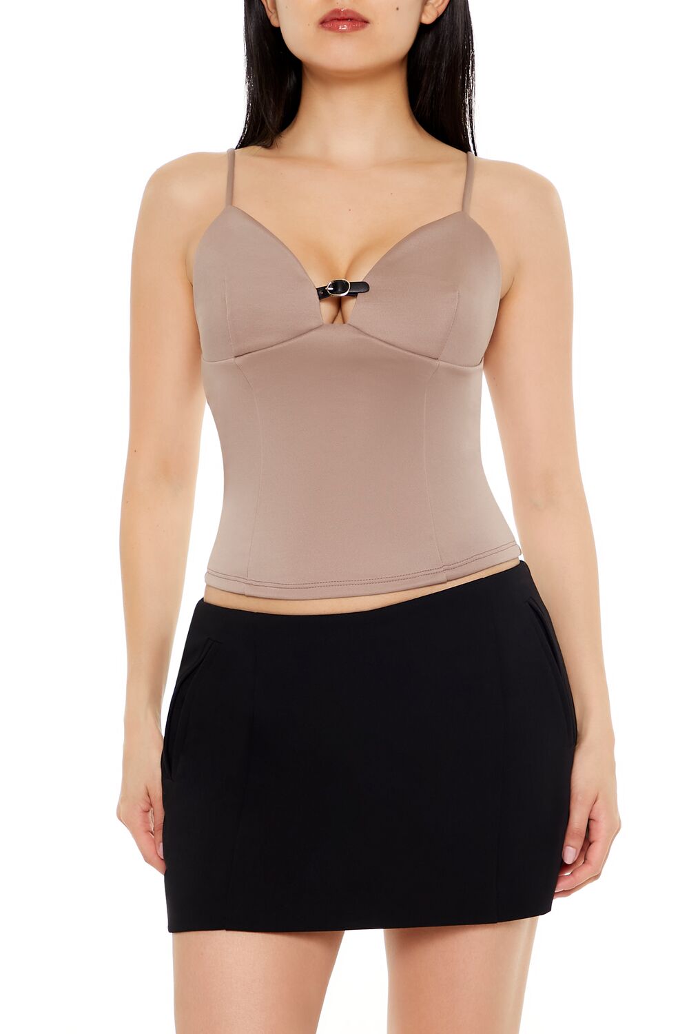 Cropped Buckle-Strap Cami - Image 7